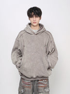 WHY SOIL Washed Streetwear Oversized Hoodie