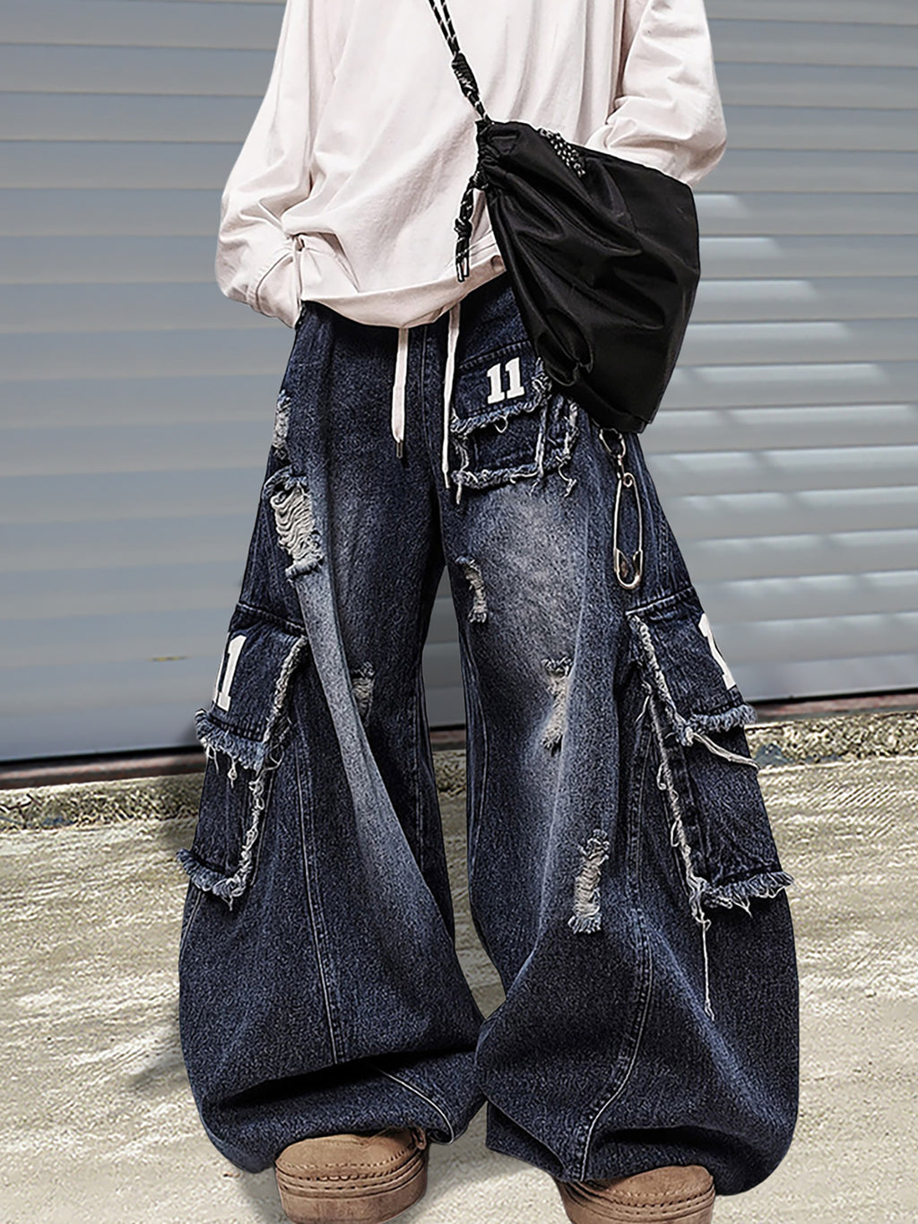WHY SOIL Storm Wash Denim Cargo Pants