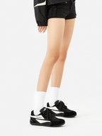 Whysoil Unisex Black Retro Suede Trainer Shoes