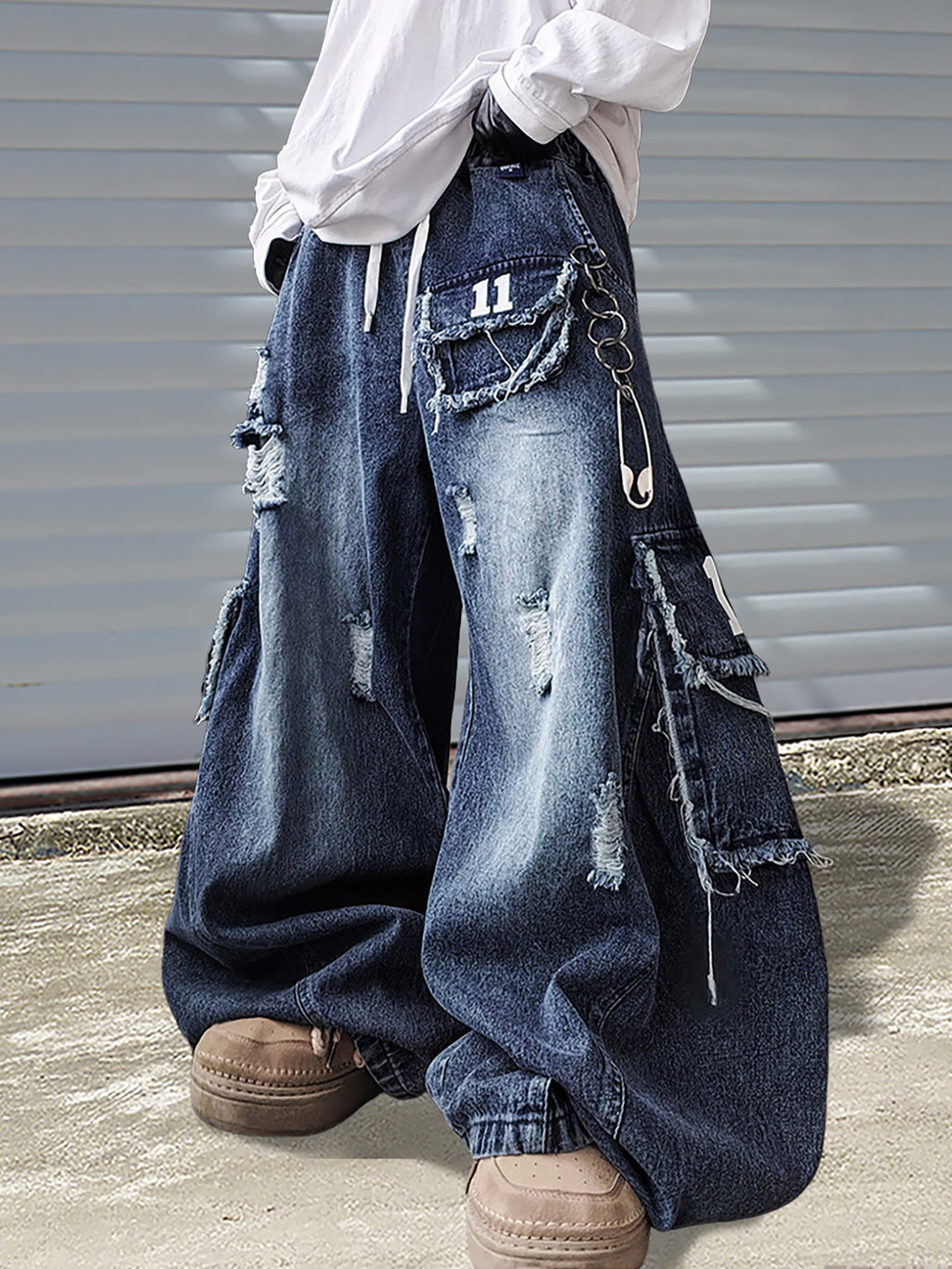 WHY SOIL Storm Wash Denim Cargo Pants