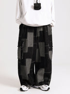 WHY SOIL Patchwork Wide-Leg Denim Pants