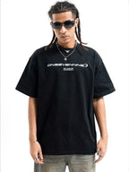 Whysoil-Green 911 RS Racing Car Back Print Oversized Black T-Shirt