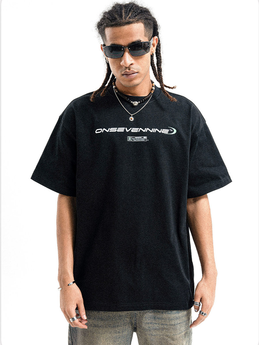 Whysoil-Green 911 RS Racing Car Back Print Oversized Black T-Shirt