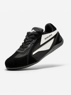 Whysoil Unisex Black Retro Suede Trainer Shoes