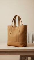 Cotton Tote With Hand-Stitching