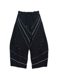 WHY SOIL Casual Wide-Leg Striped Track Pants