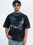 Whysoil-Break The Silence DJ Turntable Vintage Photo Print Black T-Shirt