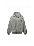 WHY SOIL Washed Rivet Utility Zip Hoodie