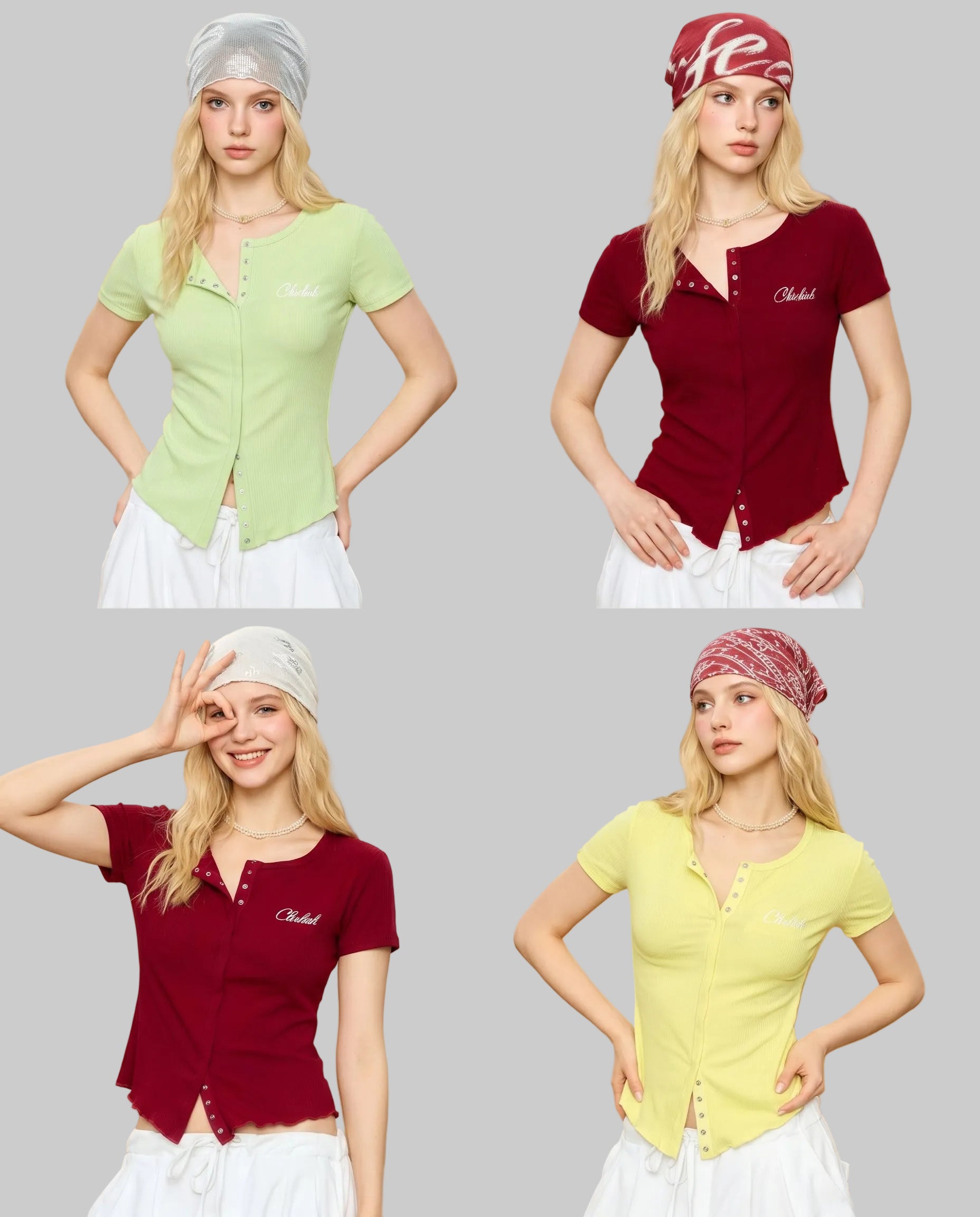 WHY SOIL Snap Ribbed Short Sleeve Top