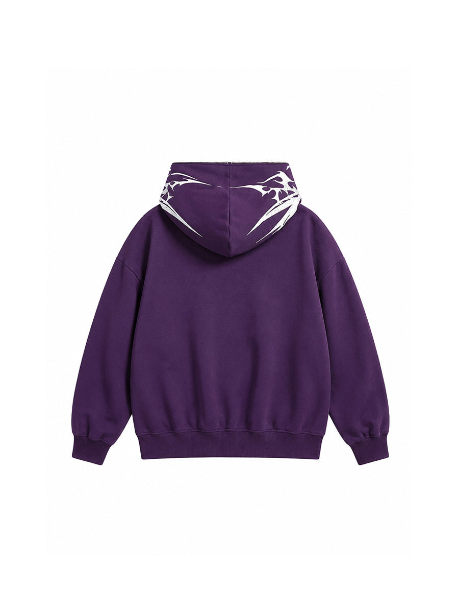 WHY SOIL Graffiti Script Graphic Zip Hoodie