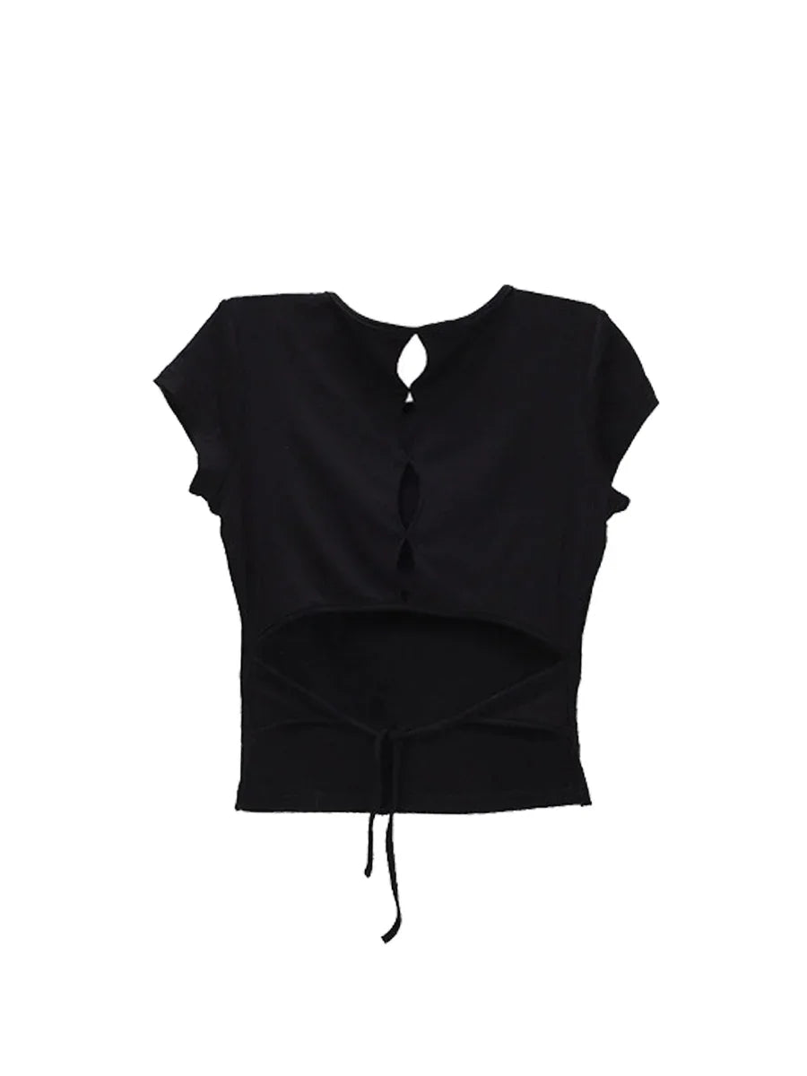 WHY SOIL Streetwear Relaxed Fit Graphic Backless Tee