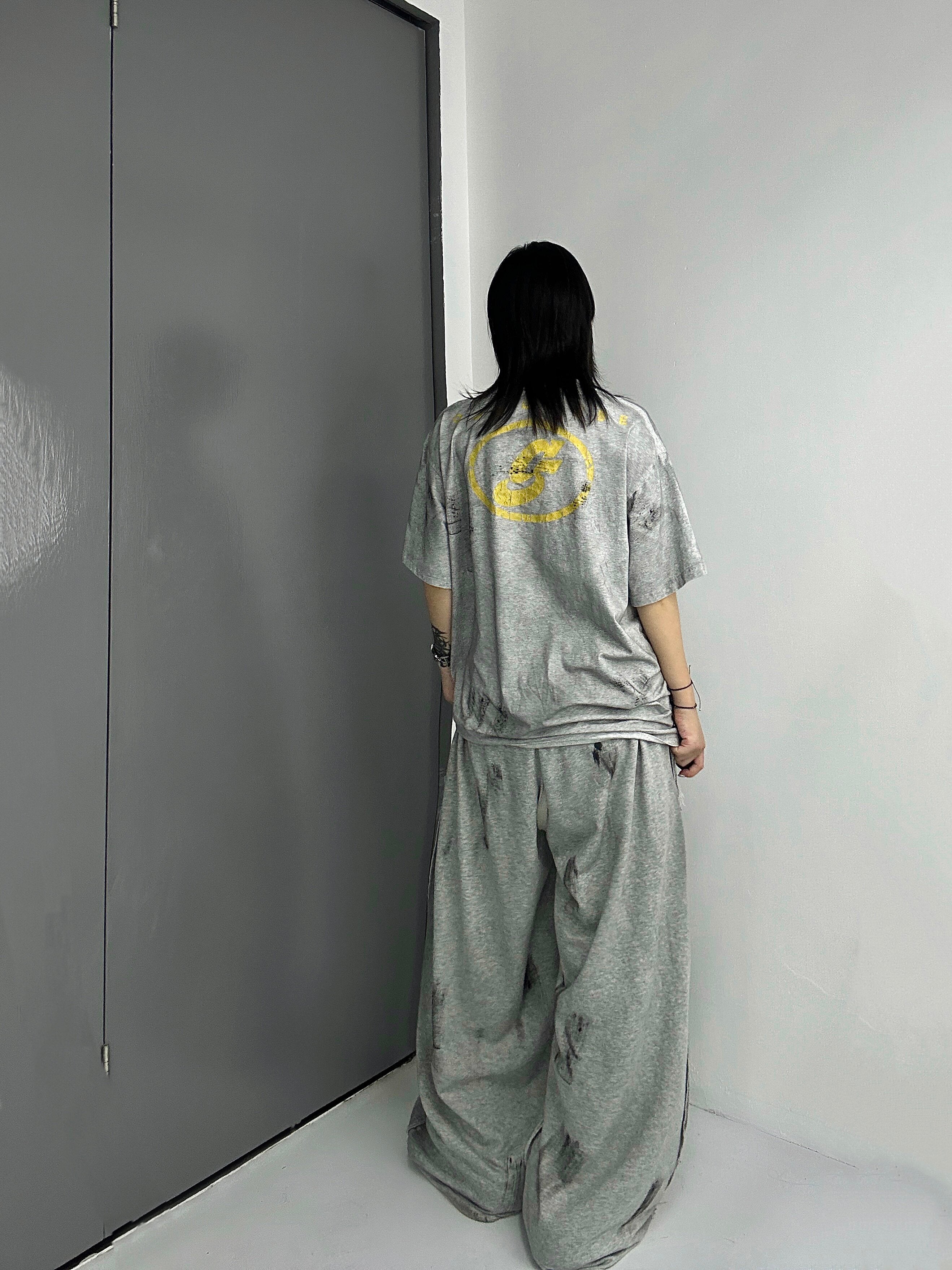 WHYSOIL Vintage Graphic Wide-Leg Sweatpants