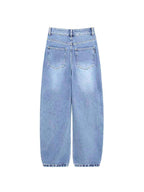 WHY SOIL Distressed Light Wash Casual Denim Pants
