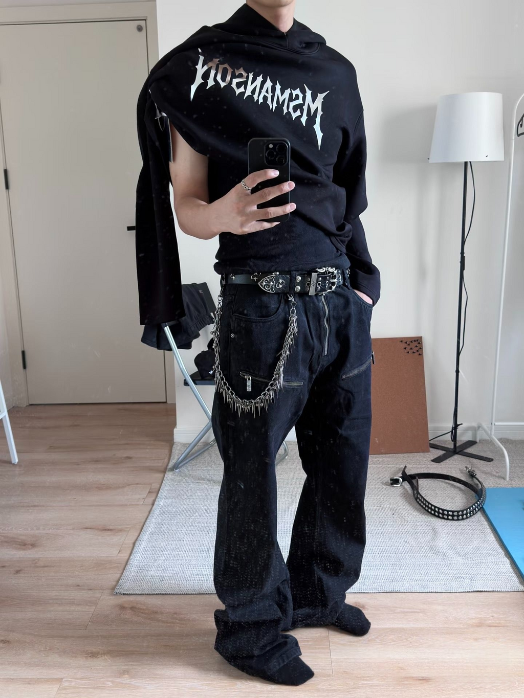 WHY SOIL Punk Gothic Rivet Belt Accessories