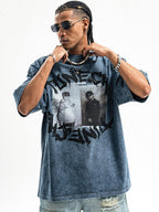 Whysoil-Vintage Graffiti Letter Acid Washed Oversized T-Shirt