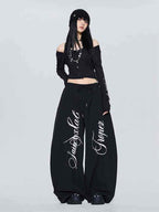 WHY SOIL Blacke Phantom Script Balloon Pants