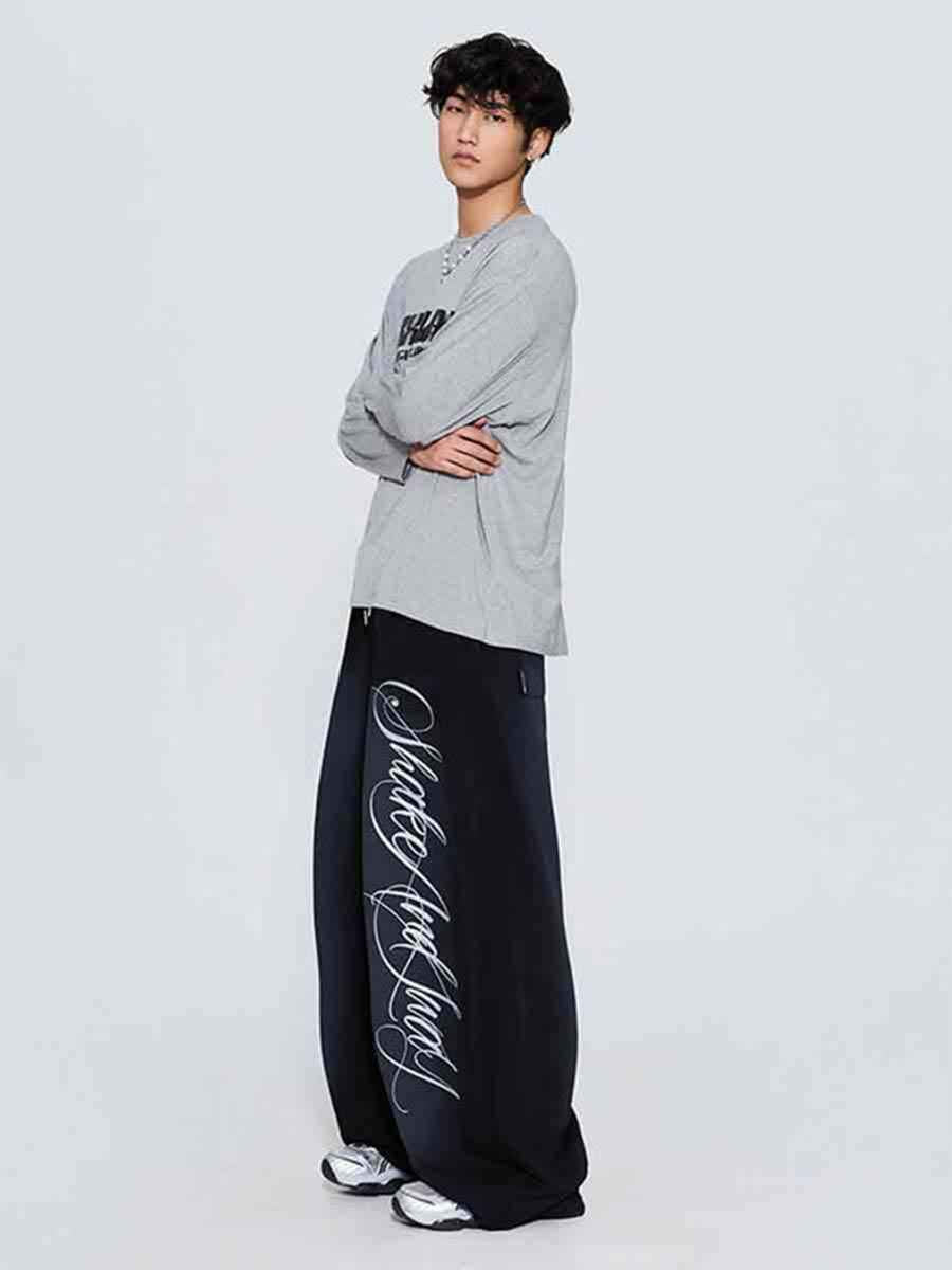 WHY SOIL Blacke Phantom Script Balloon Pants