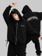 WHY SOIL Black Meteor Cross Hooded Jacket