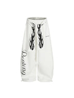 WHY SOIL American Flame Wide-Leg Cargo Pants