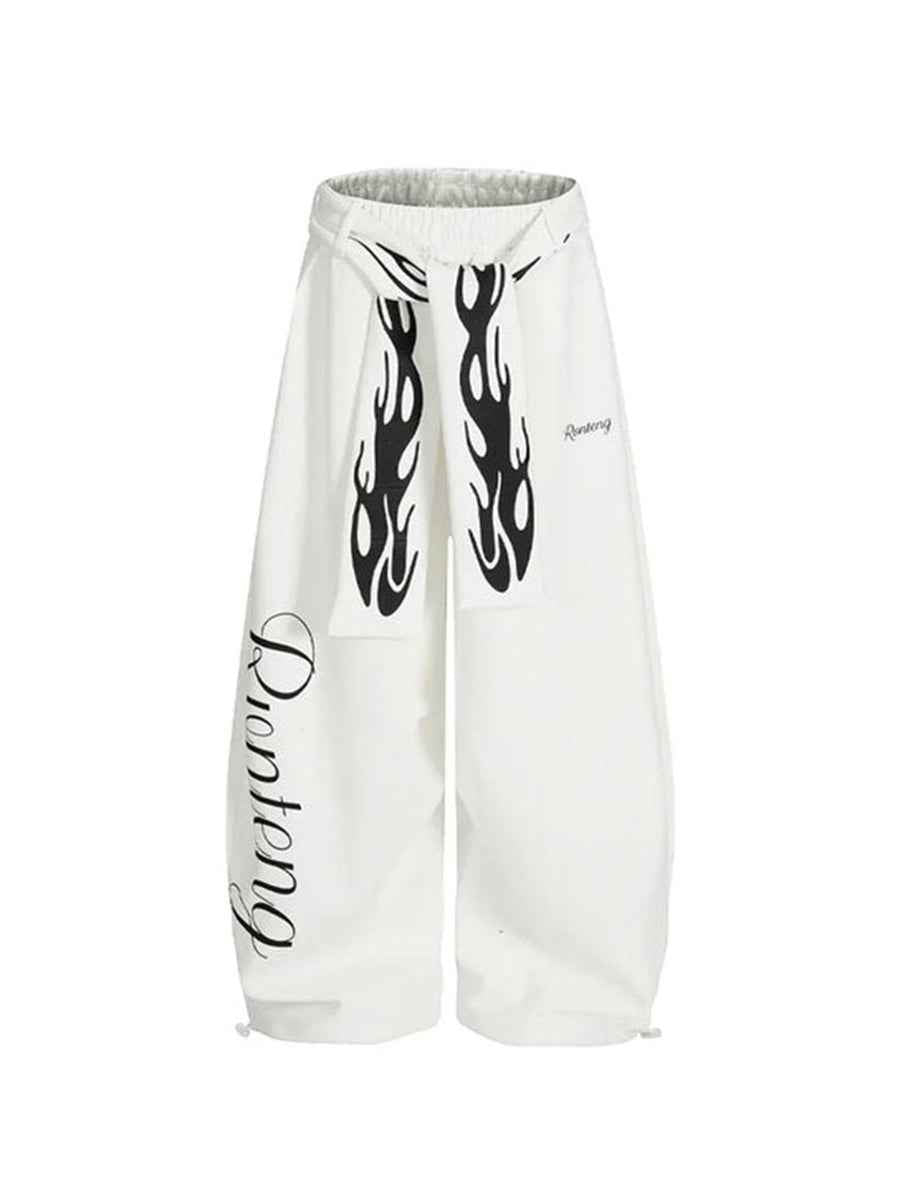 WHY SOIL American Flame Wide-Leg Cargo Pants