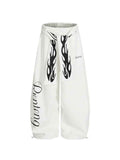 WHY SOIL American Flame Wide-Leg Cargo Pants