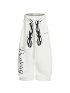 WHY SOIL American Flame Wide-Leg Cargo Pants