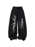 WHY SOIL Blacke Phantom Script Balloon Pants