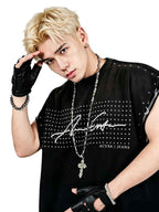 WHY SOIL Studded Signature Sleeveless Tee