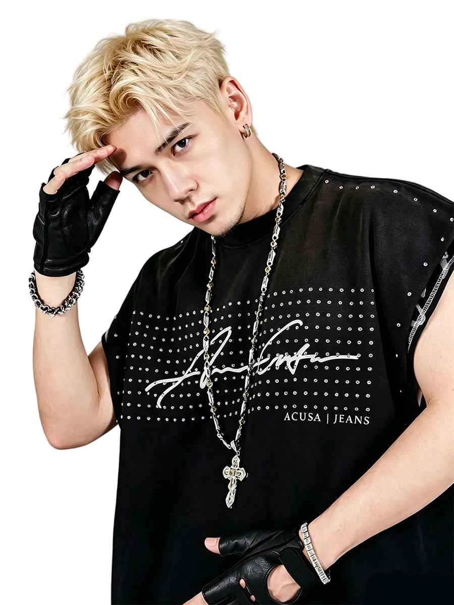 POURQUOI T-shirt sans manches Signature clouté SOIL