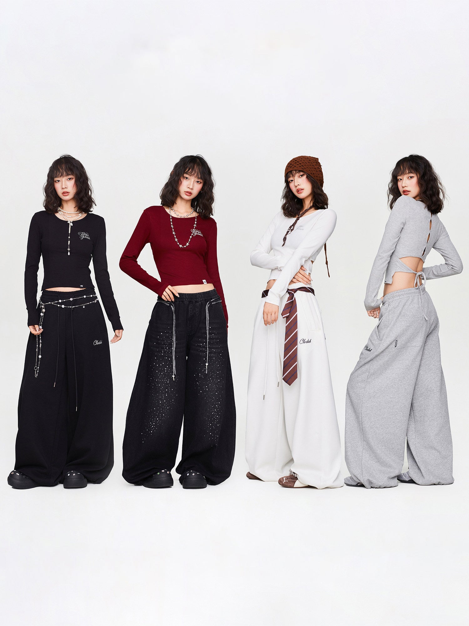 WHY SOIL Halo Keyhole Drawstring Long Sleeve Top