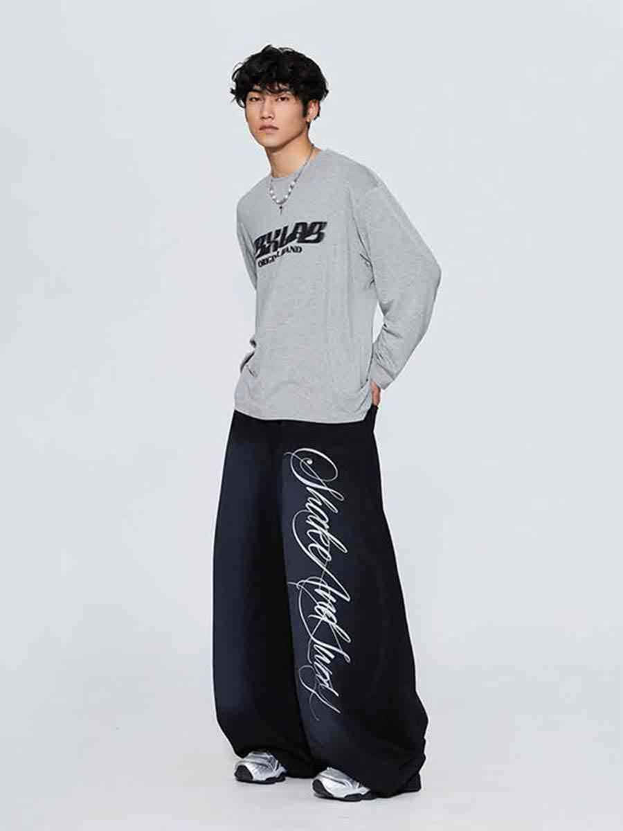 WHY SOIL Blacke Phantom Script Balloon Pants