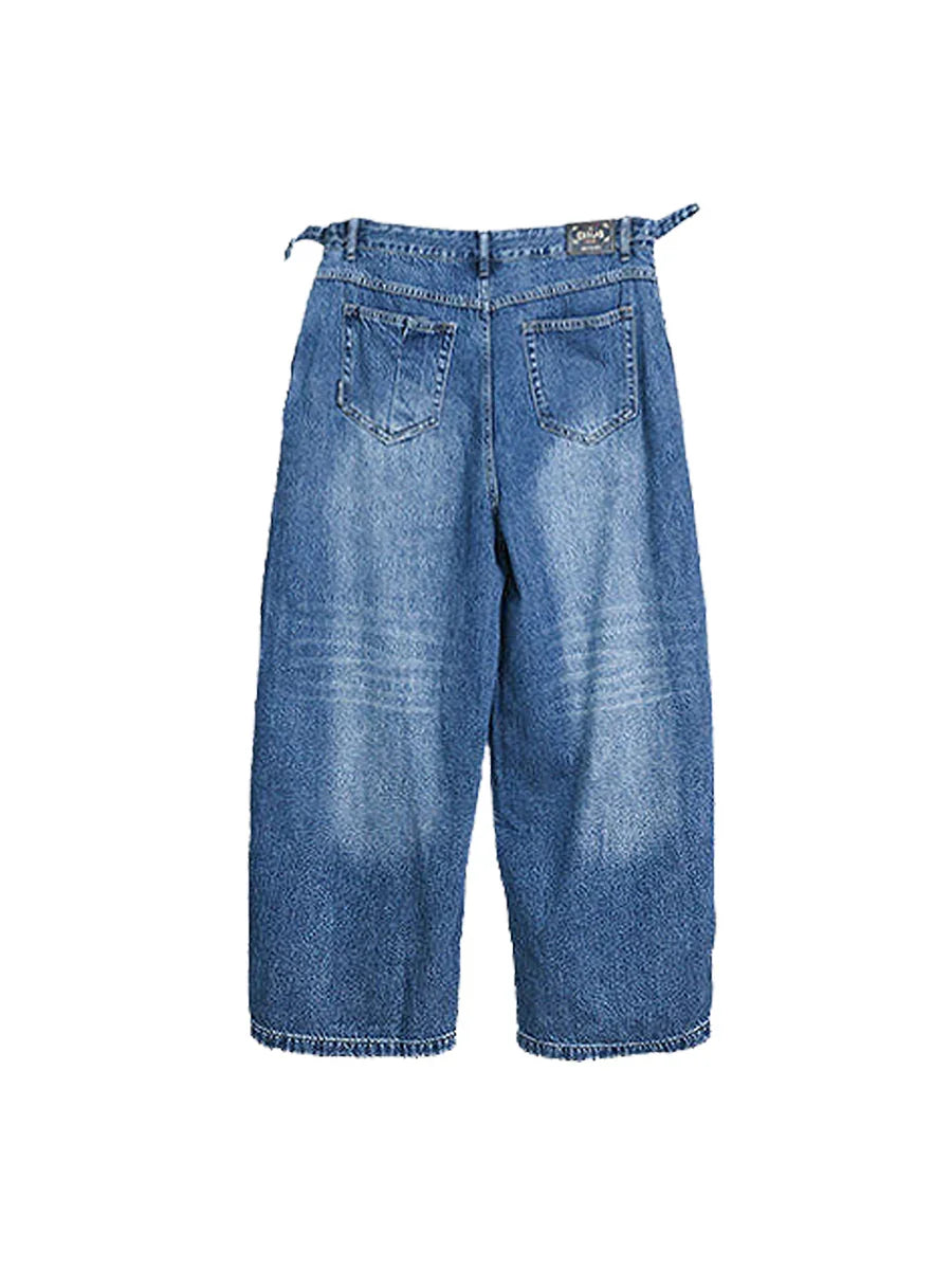 WHY SOIL Loose Fit Denim Wide-Leg Pants
