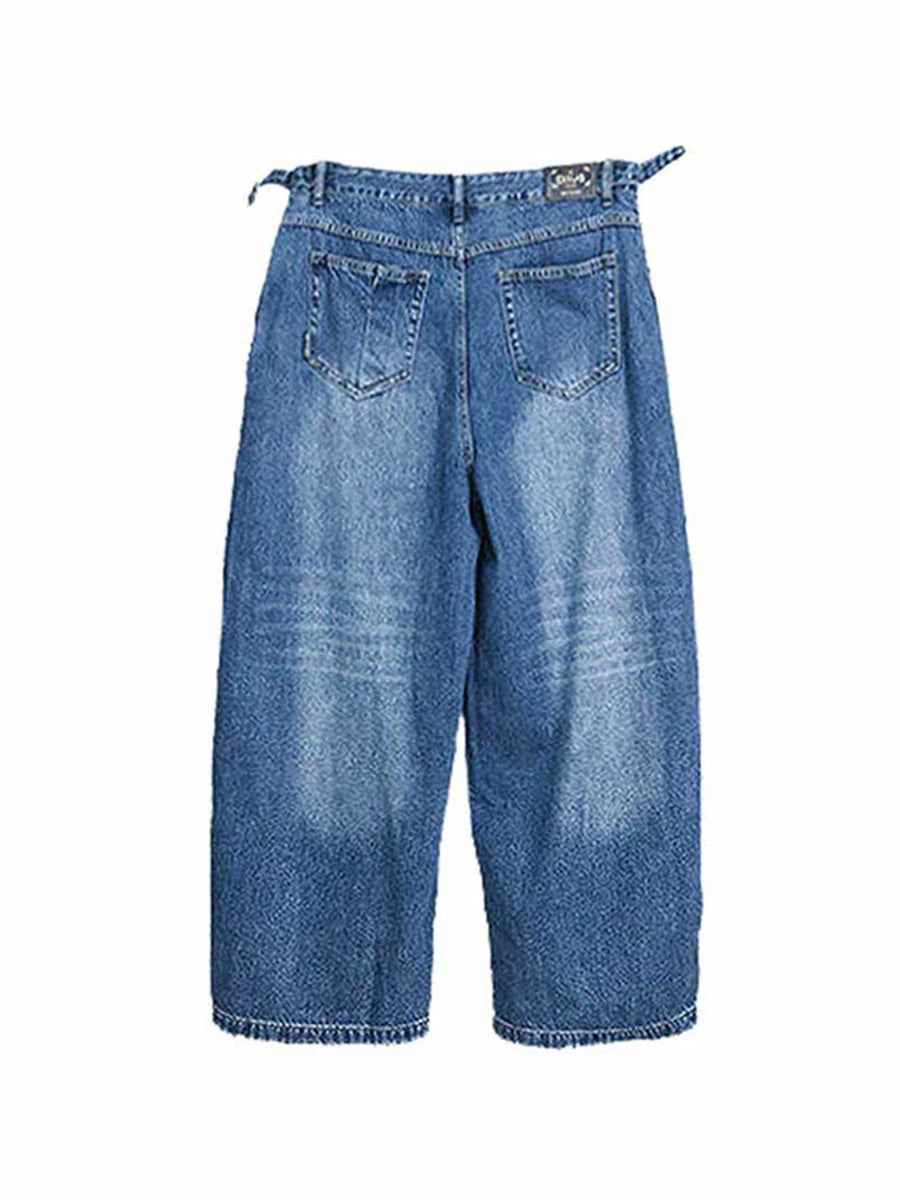 WHY SOIL Loose Fit Denim Wide-Leg Pants