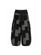 WHY SOIL Patchwork Wide-Leg Denim Pants