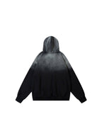 WHY SOIL Gradient Distressed Oversized Hooded Sweatshirt