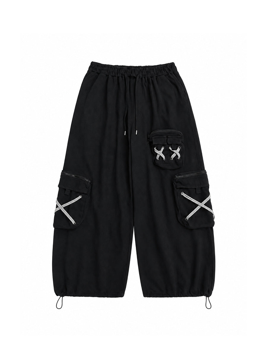 WHY SOIL Lace-Up Utility Cargo Sweatpants