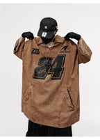 WHY SOIL Distressed Vintage American Street Short Sleeve Top