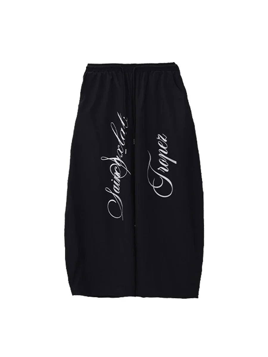 WHY SOIL Blacke Phantom Script Balloon Pants