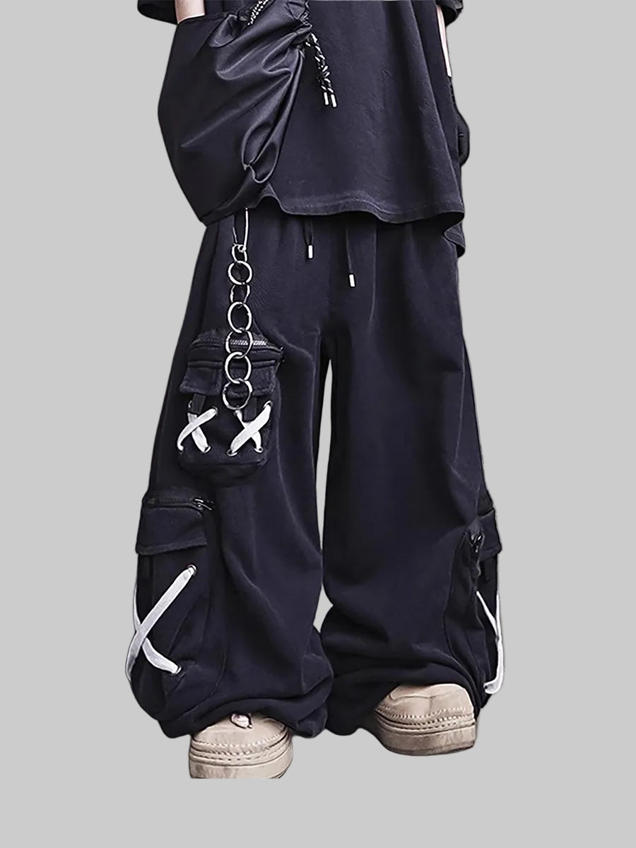 WHY SOIL Lace-Up Utility Cargo Sweatpants