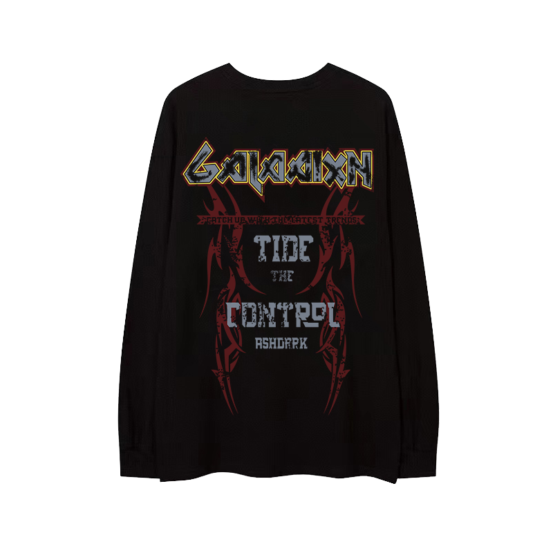 WHYSOIL Heavy Metal Graphic Oversized Long Sleeve Tee
