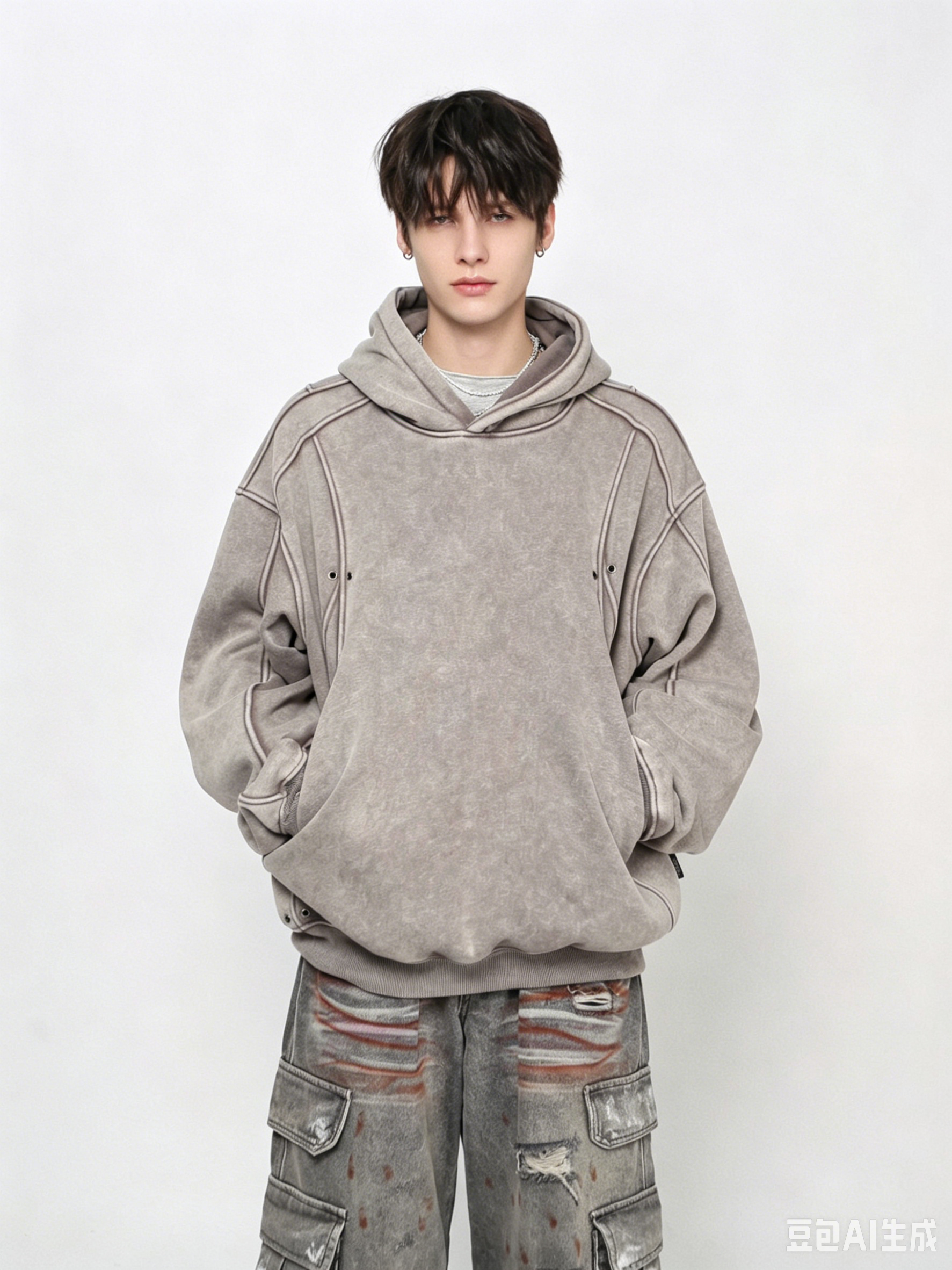 WHY SOIL Washed Streetwear Oversized Hoodie