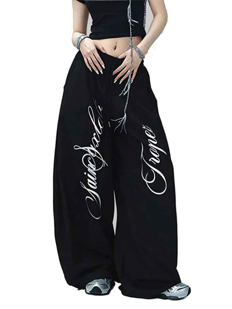 WHY SOIL Blacke Phantom Script Balloon Pants