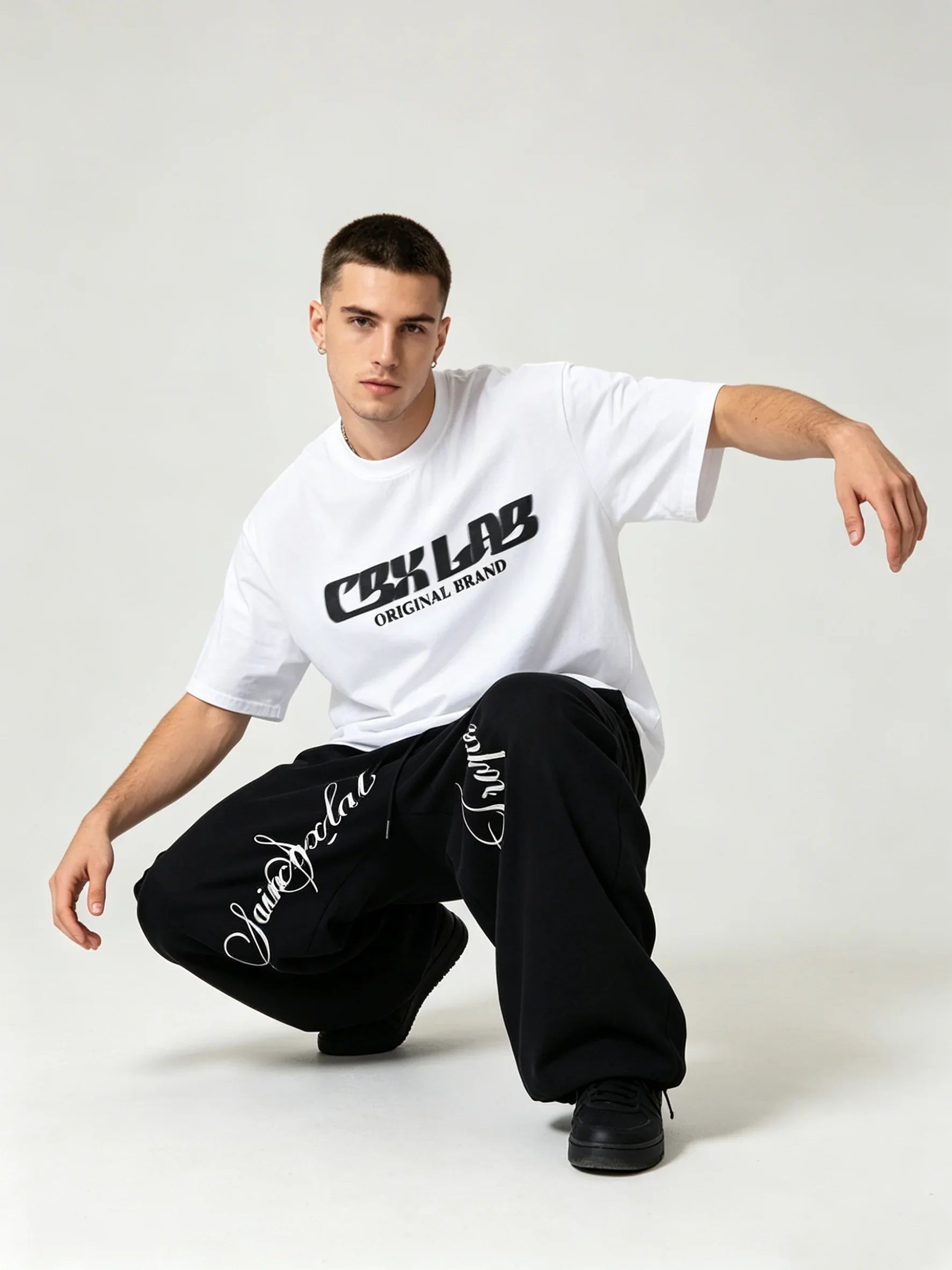 WHY SOIL Blacke Phantom Script Balloon Pants