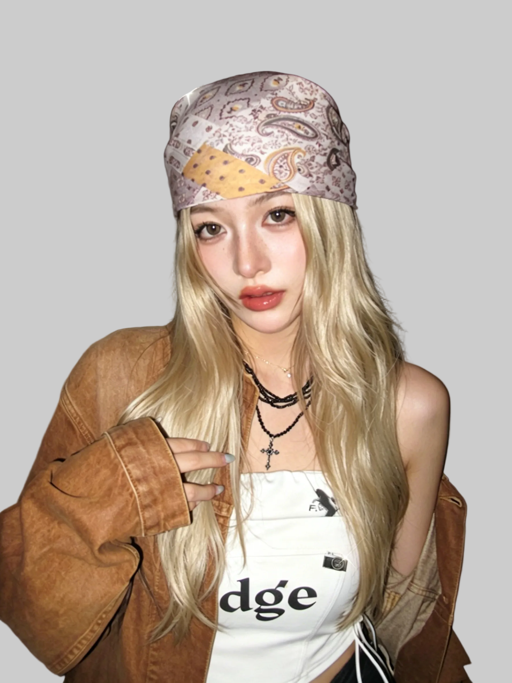 WHY SOIL Vintage Pattern Bandana Headscarf