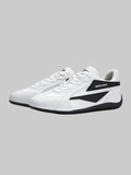 Whysoil Unisex White Leather Retro Trainer Shoes