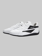 Whysoil Unisex White Leather Retro Trainer Shoes