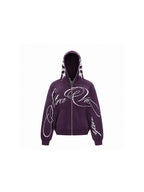 WHY SOIL Graffiti Script Graphic Zip Hoodie