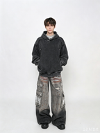 WHY SOIL Washed Streetwear Oversized Hoodie