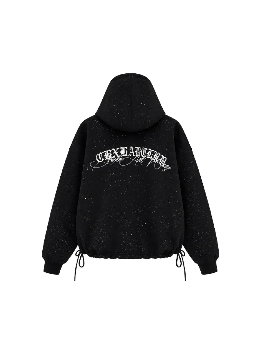 WHY SOIL Black Meteor Cross Hooded Jacket