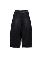 WHY SOIL Black Galaxy Rhinestone Wide Leg Denim Pants